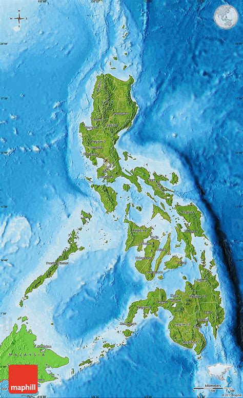 Satellite Map of Philippines.
